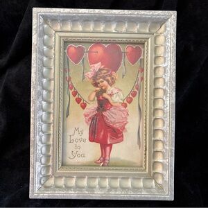 Framed Reproduction Vintage Valentine's Day Art